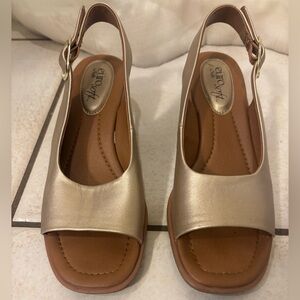 Women's Gold Wedge Sandals